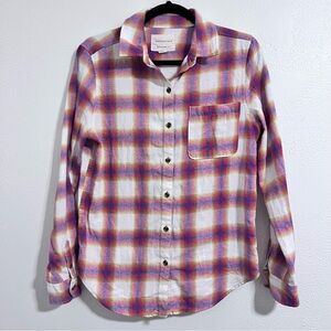 Aeropostale Boyfriend Flannel Multicolor Plaid Button Down Shirt women’s Small